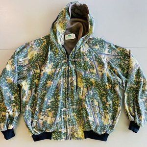 Vintage Bushlan South Texas Green Forest Camouflage 1989 Bomber Jacket Coat XL
